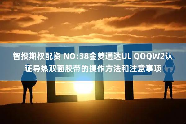 智投期权配资 NO:38金菱通达UL QOQW2认证导热双面胶带的操作方法和注意事项