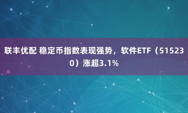 联丰优配 稳定币指数表现强势，软件ETF（515230）涨超3.1%